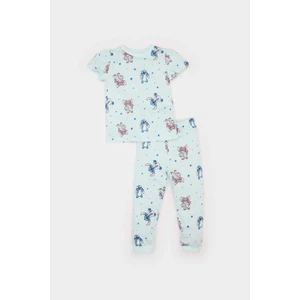 Kız Bebek Disney Lilo & Stitch Pijama Takımı Penye Kısa Kollu Üst Beli Lastikli Uzun Alt E4611A525SM