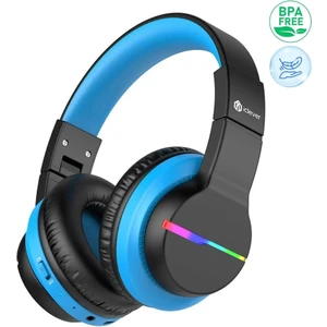 LED Işıklı Güvenli Ses Sınırlı 85 Saat Oynatma Süreli Bluetooth Çocuk Kulaklığı Siyah Mavi