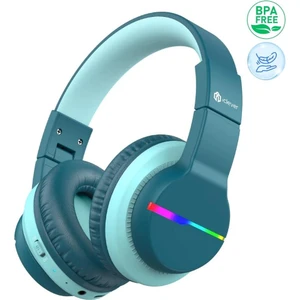 İclever LED Işıklı Güvenli Ses Sınırlı 85 Saat Oynatma Süreli Bluetooth Çocuk Kulaklığı Yeşil