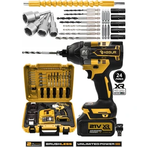 21V Çift Akülü Vidalama Darbeli Kömürsüz 800Nm 10 Pilli Bijon Somun Sökme Sıkma
