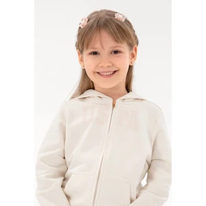 U.S. Polo Assn. Kız Çocuk Krem Kapüşonlu Basic Sweatshirt 50292507-VR071