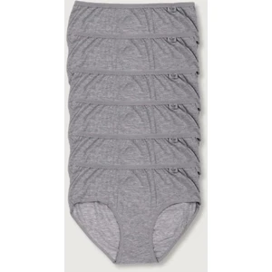 Kadın Gri 6'lı Paket Likralı Bato Külot 0924-