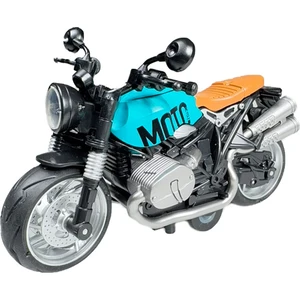 Işıklı ve Müzikli Model Motor Sesli Çek Bırak Motor Diecast Motor Modelleri Mavi 14CM