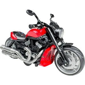 Işıklı ve Müzikli Model Motor Sesli Çek Bırak Motor Diecast Motor Modelleri Kırmızı  16CM