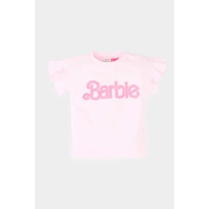Kız Bebek Barbie Bisiklet Yaka Kısa Kollu Tişört E4863A525SM