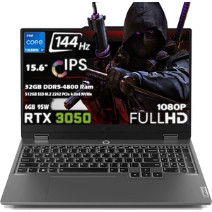 LOQ 15IRX9 Intel Core i7 13650HX 32GB 512GB SSD RTX 3050 6GB (95W) 15.6" FHD 144Hz IPS Panel Freedos Taşınabilir Bilgisayar 83DV00YXTR