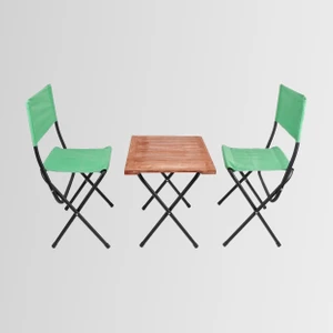 Ahşap Kamp Tabureli Masa Seti OUT-2080