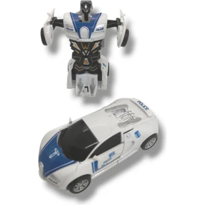 Orko Toys Robot Polis Arabası 1:32 Kendinden Robota Dönüşebilen It Bırak Sürtmeli Mekanizma Transformer Araba