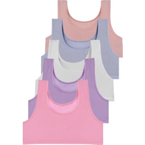 Kız Çocuk Garson Büstiyer 5 Li Paket Fitilli Kaşkorse Mıxcolor