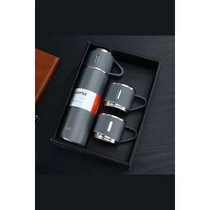 Sima Home Paslanmaz Çelik Termos 3'lü Set 500 Ml. ( Bardaklı ) Vakumlu Termos Set