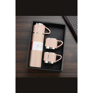 Sima Home Paslanmaz Çelik Termos 3'lü Set 500 Ml. ( Bardaklı ) Vakumlu Termos Set