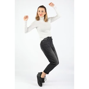 Şardonlu Basic Jean Soldurmalı Siyah