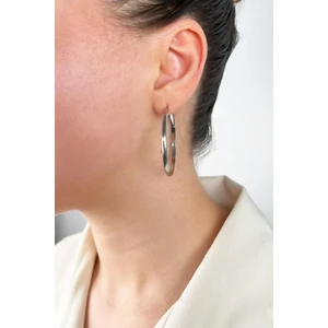 Sose Moda Çelik Halka Küpe 6cm - Gümüş