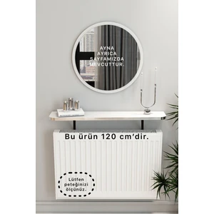 Talaş Tozum Beyaz Gümüş Pvc Petek Üstü Tak Çıkar, Uçan Raf & Dresuar Duvar Montajsız Oval Kesim 120 cm