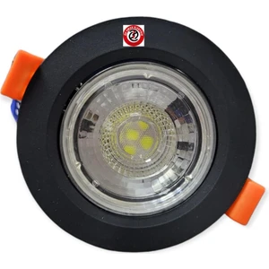6 Watt 6W Cob Led Spot Siyah Kasa Yuvarlak Beyaz Işık Iççap: 7 cm Dışçap: 9 cm 480LM