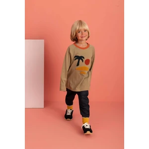 Unisex Palmiye Nakışlı Mevsimlik Tişört (2-3 Yaş 7-8 Yaş)