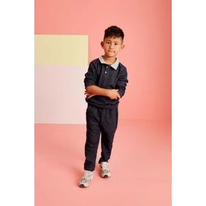 Erkek Çocuk Polo Yaka Kot Görünümlü 3 Iplik Alt Üst Takım (3-4 Yaş - 8-9 Yaş)