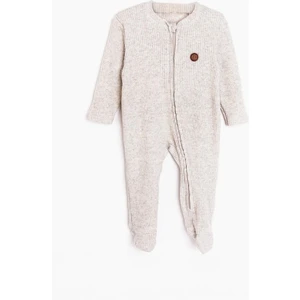 Unisex Bebek Ayıcık Nakışlı Rahat Kalıp Tulum (0 Ay - 9  Ay)