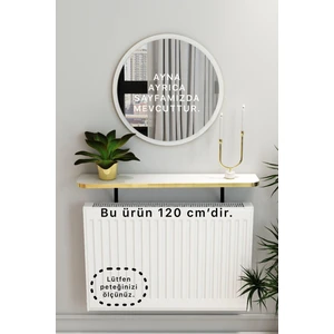 Talaş Tozum Beyaz Gold Pvc Petek Üstü Tak Çıkar, Uçan Raf & Dresuar Duvar Montajsız Oval Kesim 120 cm