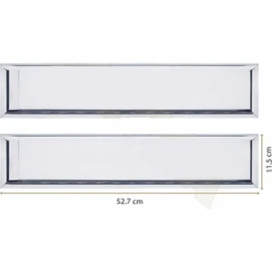 Paslanmaz Krom Metal Plakalık 52.7cm x 11.5cm 2 Adet