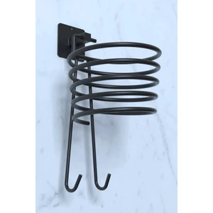 Viki House Paslanmaz Siyah Fön Makinesi Askısı, Banyo Askısı, Otel Tipi Saç Kurutma Makinası Tutacağı