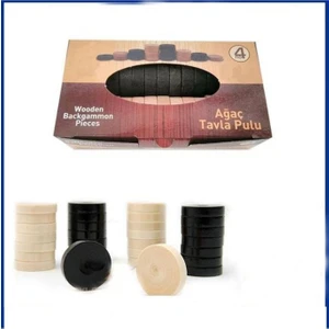 30MM Naturel Ahşap Ağaç Tavla Pulu Takımı NO30MM Naturel Ahşap Ağaç Tavla Pulu Takımı No4