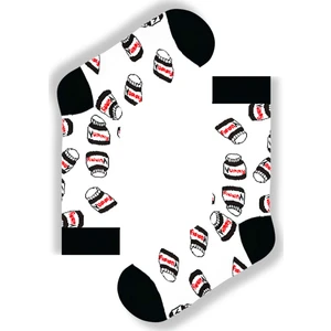 Carnaval Socks Beyaz Nutella Desenli Renkli Çorap