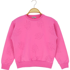 Kız Çocuk Sweatshirt Yaprak Baskılı