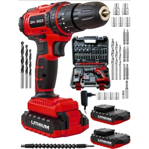 Alman 58 V 8 Ah Gtx-1 Darbeli Çift Metal Şanzuman Bakır Sargili Şarjlı Çift Akülü Vidalama Matkap Kırmızı