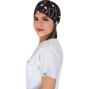 Nur Ortopedi Steteskoplu Desenli Doktor Hemşire Hastane Aşçı Cerrahi Bonesi