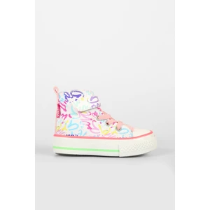Ada Desenli Kız Okul Öncesi Beyaz/pembe Sneaker