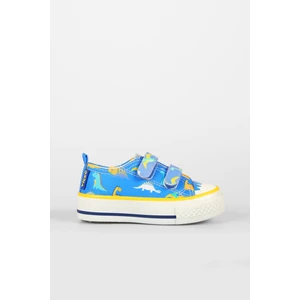 Done Desenli Erkek Bebek Saks Mavi Sneaker