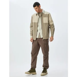 Paraşüt Pantolon Oversize Beli Bağcıklı Kargo Cep Detaylı Pamuklu