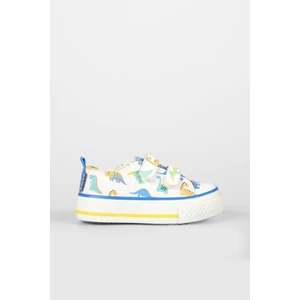 Done Desenli Erkek Okul Öncesi Beyaz/saks Mavi Sneaker