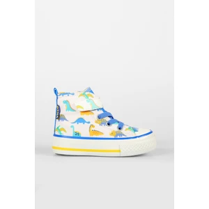 Ada Desenli Erkek Okul Öncesi Beyaz/saks Mavi Sneaker