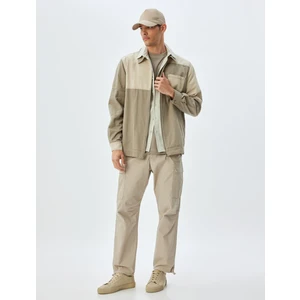 Paraşüt Pantolon Oversize Beli Bağcıklı Kargo Cep Detaylı Pamuklu