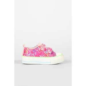 Done Desenli Kız Okul Öncesi Fuşya Sneaker