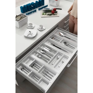 Mutfak Çekmece Içi Kaşıklık 94CM x 48CM Yanlar ve Boydan 4cm Kesilebilir, Beyaz