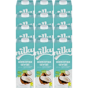 Hindistan Cevizi Sütü Glütensiz  Bitkisel  Bazlı Laktosuz Vegan12x1 lt