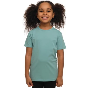 Çağla Yeşil Basic Unisex Çocuk Sıfır Yaka Kısa Kollu Tişört