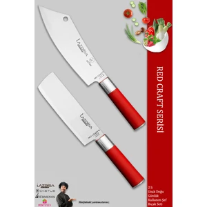 Red Craft Serisi Mutfak Şef Bıçak Seti Et Ekmek Sebze Bıçağı Günlük Kullanım (MFT-002)