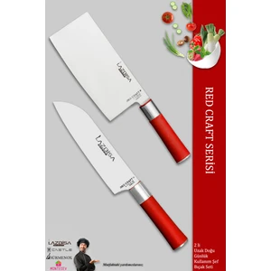 Red Craft Serisi Mutfak Şef Bıçak Seti Et Ekmek Sebze Bıçağı Günlük Kullanım (MFT-472)