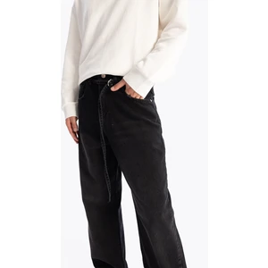 Kemerli Baggy Jean - Siyah