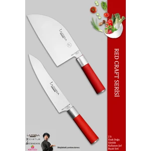Red Craft Serisi Mutfak Şef Bıçak Seti Et Ekmek Sebze Bıçağı Günlük Kullanım (MFT-005)