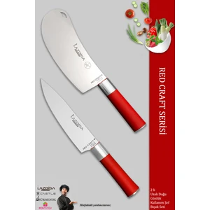 Red Craft Serisi Mutfak Şef Bıçak Seti Et Ekmek Sebze Bıçağı Günlük Kullanım (MFT-258)