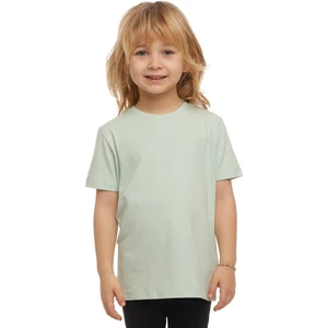 Soft Yeşil Basic Unisex Çocuk Sıfır Yaka Kısa Kollu Tişört