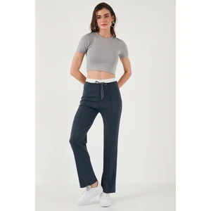 Streç Slim Fit Yüksek Bel Geniş Paça Çimalı Eşofman Altı Bayan Eşofman Altı 5866078