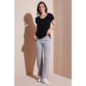 Streç Slim Fit Yüksek Bel Geniş Paça Çimalı Eşofman Altı Bayan Eşofman Altı 5866078