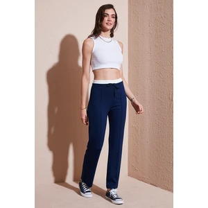 Streç Slim Fit Yüksek Bel Geniş Paça Çimalı Eşofman Altı Bayan Eşofman Altı 5866078