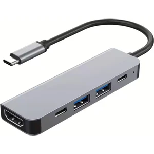 PL-5560 4K Type-C 5in1 Şarj,hdmı ve USB Çoğaltıcı Adaptör Çevirici